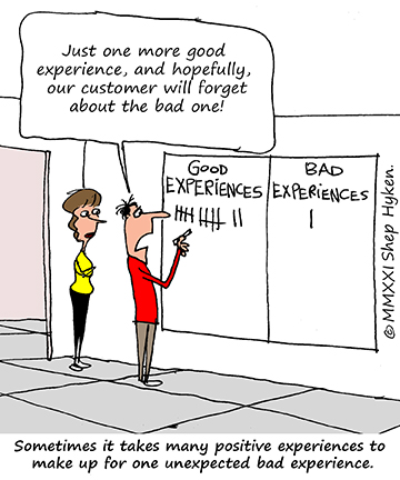 Good Customer Service Experiences Must Outnumber Bad Customer Service Experiences