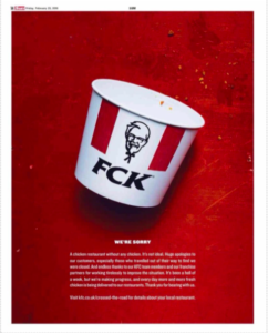 KFC apology poster